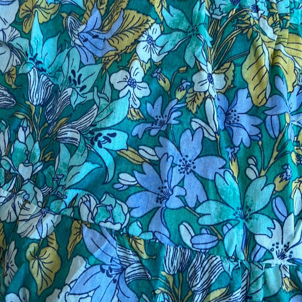 J. Crew button front cotton voile cover up dress in aqua blooms. - Picture 3 of 5